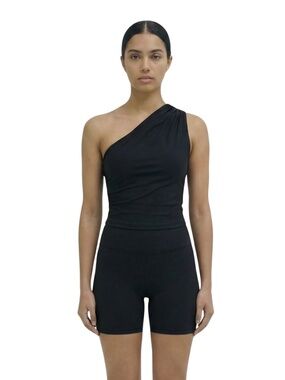 ONE SHOULDER ASYMMETRICAL TOP - Noir